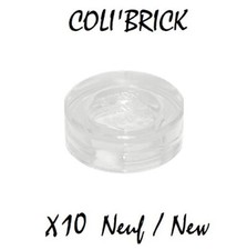 Lego 98138 - 10x Plaque Ronde / Tile, Round 1x1 - Trans clear - 35380 35381 NEUF