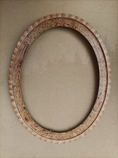 Ancien cadre ovale en bois laqué début XXe S. - 39,6 x 29,6 cm