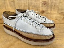 Men Yuketen All Handsewn Sneaker Moc Oxford Brown Leather Shoes Sz 8EE Made USA