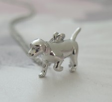 Solide 925 Argent Sterling Chiot Chien Labrador Collier Fête des Mères Cadeau