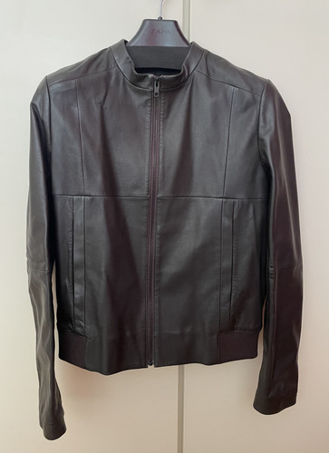 Blouson cuir chocolat - blouson, hugo