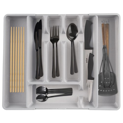 Range couverts extensible gris - range-couverts,