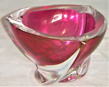 Val Saint Lambert - Crystal Ash Tray / Cendrier - 1960s – Pink Swirled – M C M