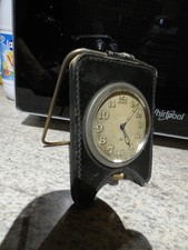 Reveil Pendule de voyage ou bureau art deco suisse 8 jpurs style montre gousset