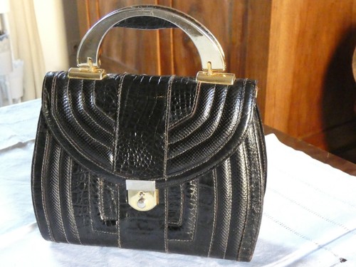 Ancien sac main cuir - ancien, à