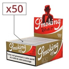 50 carnets de feuilles à rouler smoking slim doré