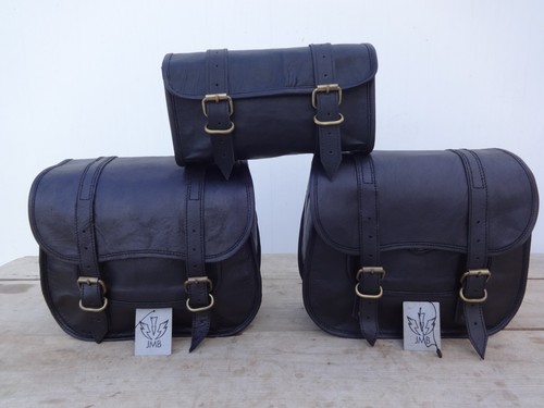 Cuir véritable noir moto