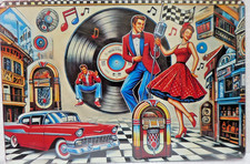 PLAQUE METAL VINTAGE 20X30