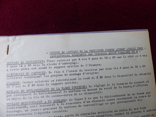 Notice montage faucheuse - montage,