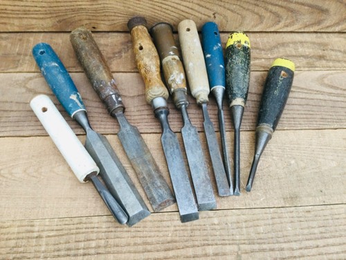 Vintage wood chisels selection - wood,