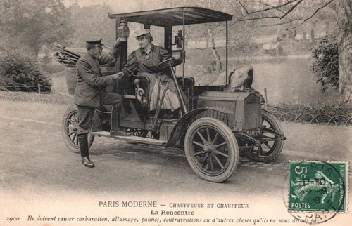 Paris postcard driver and - paris,