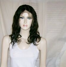 Full Lace Wig 100% Brésilienne Human Hair 14" Wavy  1B Perruque cheveux humains