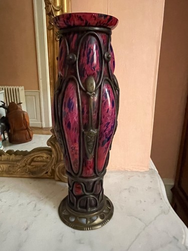 Grand vase signé - , majorelle