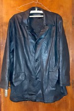 VENTCOUVERT Paris Made in France Soft Black Lambskin Warm Leather Coat, XL / 56