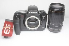 Canon EOS 5 QD Film Camera + EF 100-300mm F/4.5-5.6 USM Lens From Japan