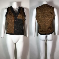 Vtg Jean Paul Gaultier Homme Brown Printed Vest S