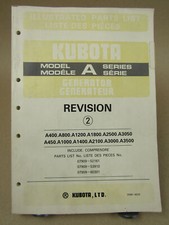 Kubota A 400 800 1200 1800 2500 3050 - 3500 Generator Parts List Pieces Exchange