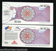 EURO 10 ECU 1992 COMMEMORATIVE Giesecke & Devrient UNC Expo SEVILLE TEST NOTE