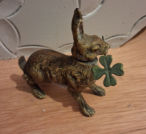 Ancien lapin lièvre bronze - lapin,
