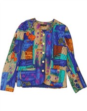 LOUIS FERAUD Womens Quilted Jacket UK 16 Large Multicoloured Floral Silk DU82