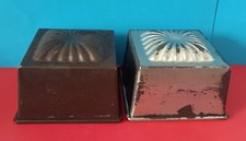 2 antique metal ice moulds, sorbet or cake.