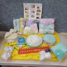 Box of Knitting Looms Yarns Needles Boye Etc.