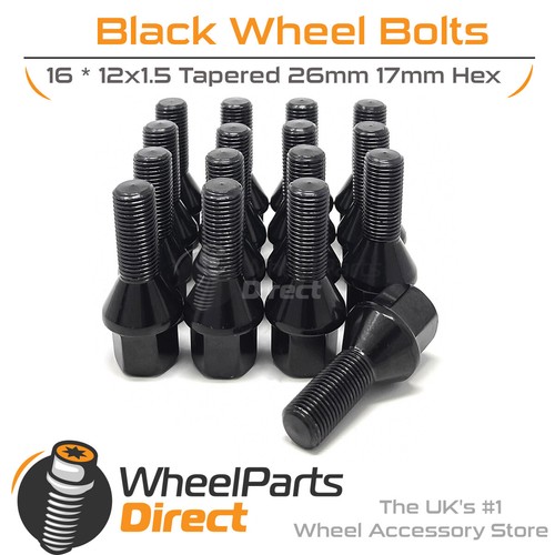 Wheel bolts 12x1 black - wheel,
