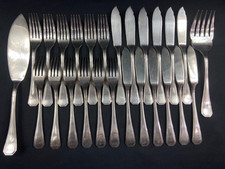 CHRISTOFLE 24 Piece Fish Set 12 Forks 12 Knives Silver Metal