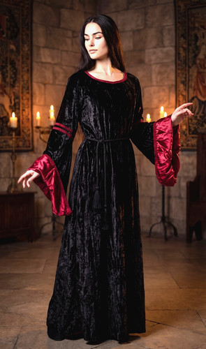 Robe velours maxi - robe, en