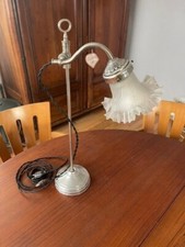 table lamp art deco nickel plated tulip flower-nickel art deco table lamp tulip