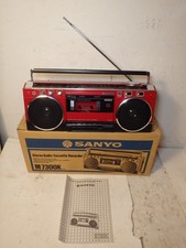 NOS VINTAGE RARE Sanyo M7300K Red Stereo Radio Cassette Recorder Boombox