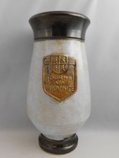 POT VASE PUB GRES VERNI JOURNAL LA PROVINCE  SIGNE LOSSON HAUT 25CM 2SA3