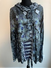 Martine Rose Hooded Shirt Blue Mandala Twill
