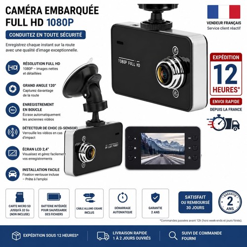 Caméra dashcam full - full, 1080p