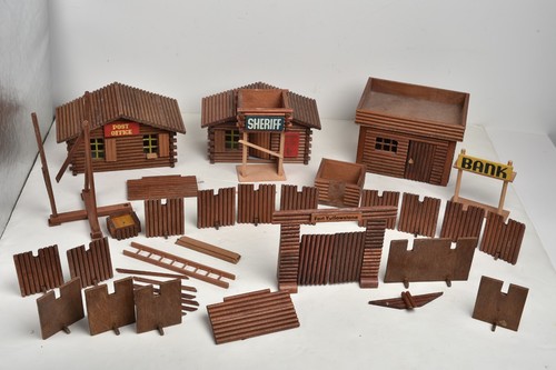 Jouet bois village décor - en,
