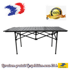 Table Pliante de Jardin 120cm - Ultra Légère, Portable et Enroulable - Pour Camp
