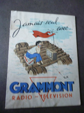 old cardboard ad GRAMONT TV-radio-television-illustrator r,lule