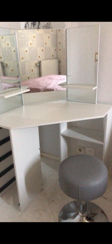 Coiffeuse vintage blanc laqué - vintage,