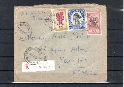 Lettre recommande congo belge - lettre,
