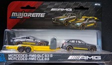 Majorette 🇨🇵 2025 Mercedes- AMG 1/64 Deluxe trailer GLC 63 S + CLE 53 Neuf