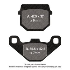 EBC Scoot Org Brake Pads Black (E327) Rear Left for Govecs Scoot GO T 1.2 11-14