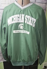 CADRE Vintage Michigan State Lined Windbreaker Jacket Men XL Green  Side Zip