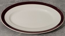 Digoin Sarreguemine Oval Porcelain Serving Dish Numbered Ruby Model