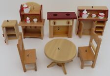 SET OF 7 WOODEN KITCHEN FURNITURE DOLLHOUSE "dimensions in listing"