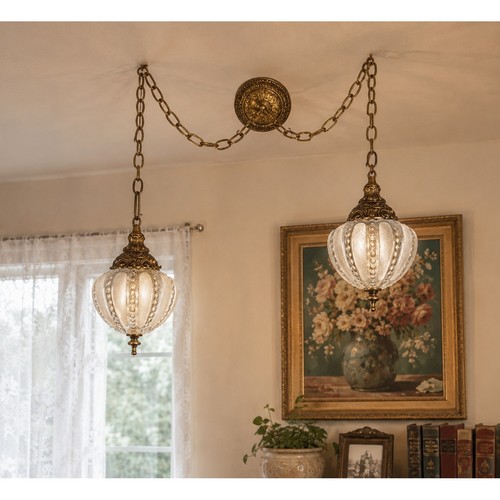 Vintage swag pendant - pendant, set