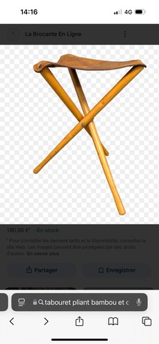 Tabouret pêche vintage - pêche,
