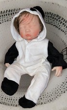 Poupée Bébé Style reborn Tenue Panda Env 36 Cm Réaliste