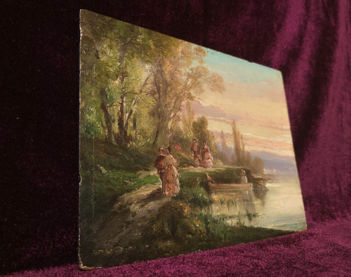 Tableau ancien peinture huile - tableau,