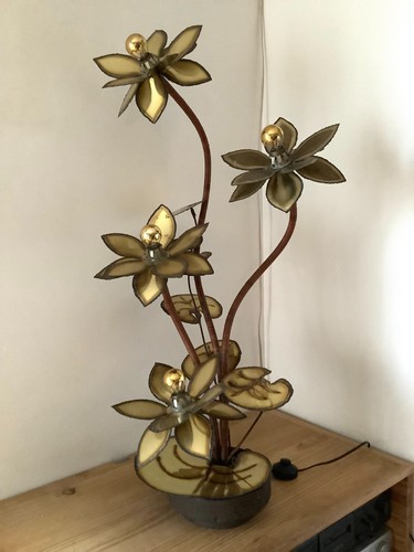 Lampe fleur laiton - fleur, en