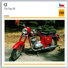 CZ 175cc Type 450 1960 Czechoslovakia Edito Service Atlas Motorcycle Card
